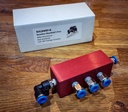 Red Aluminium Breather/Air Compressor Manifold